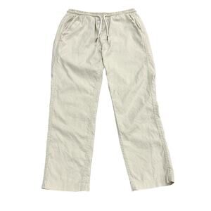 Dandy Del Mar The Brisa Mens Pants Size M Ivory White Linen & Cotton Inseam 27”